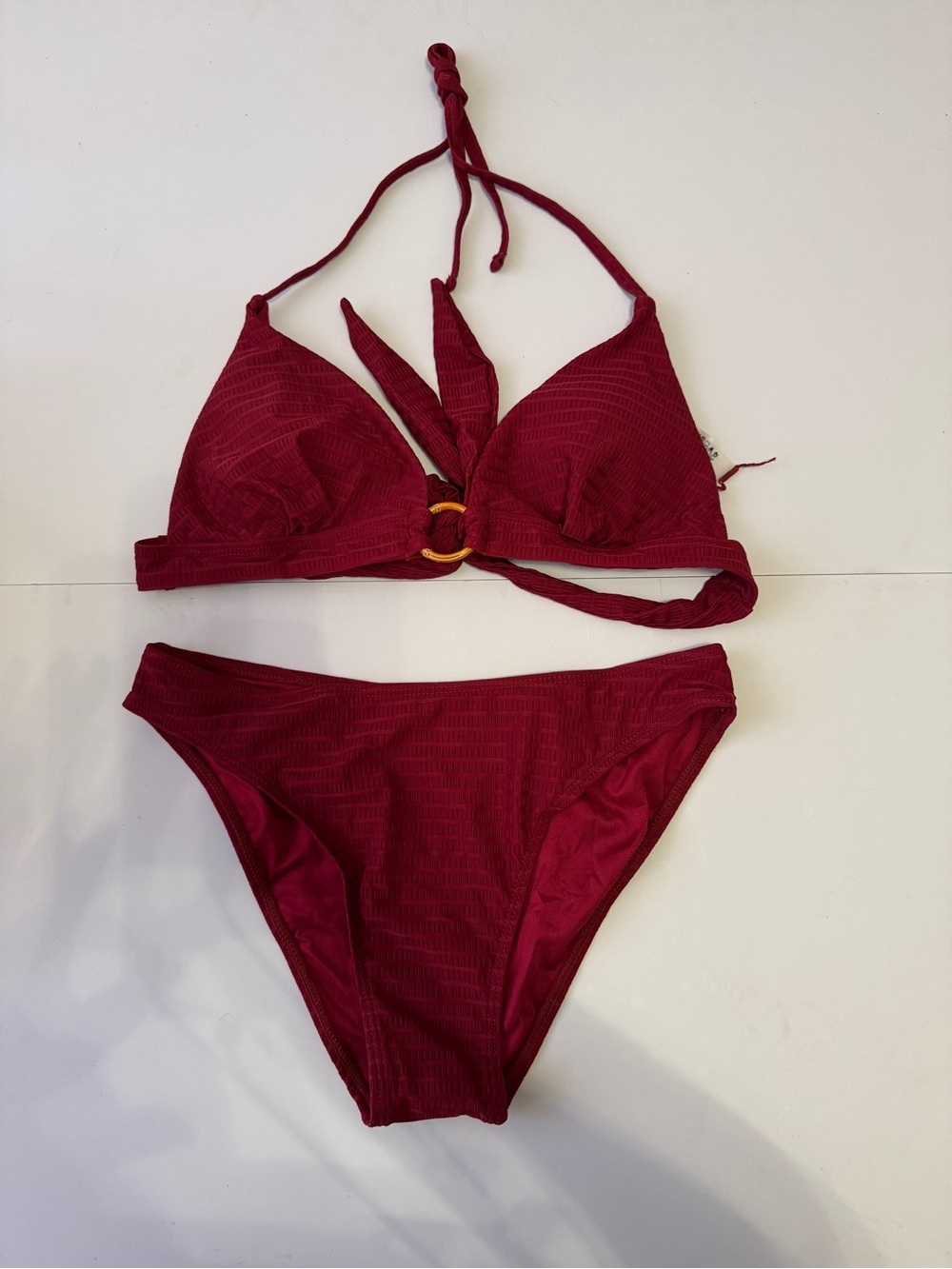 Women’s Burgundy Halter Bikini Set